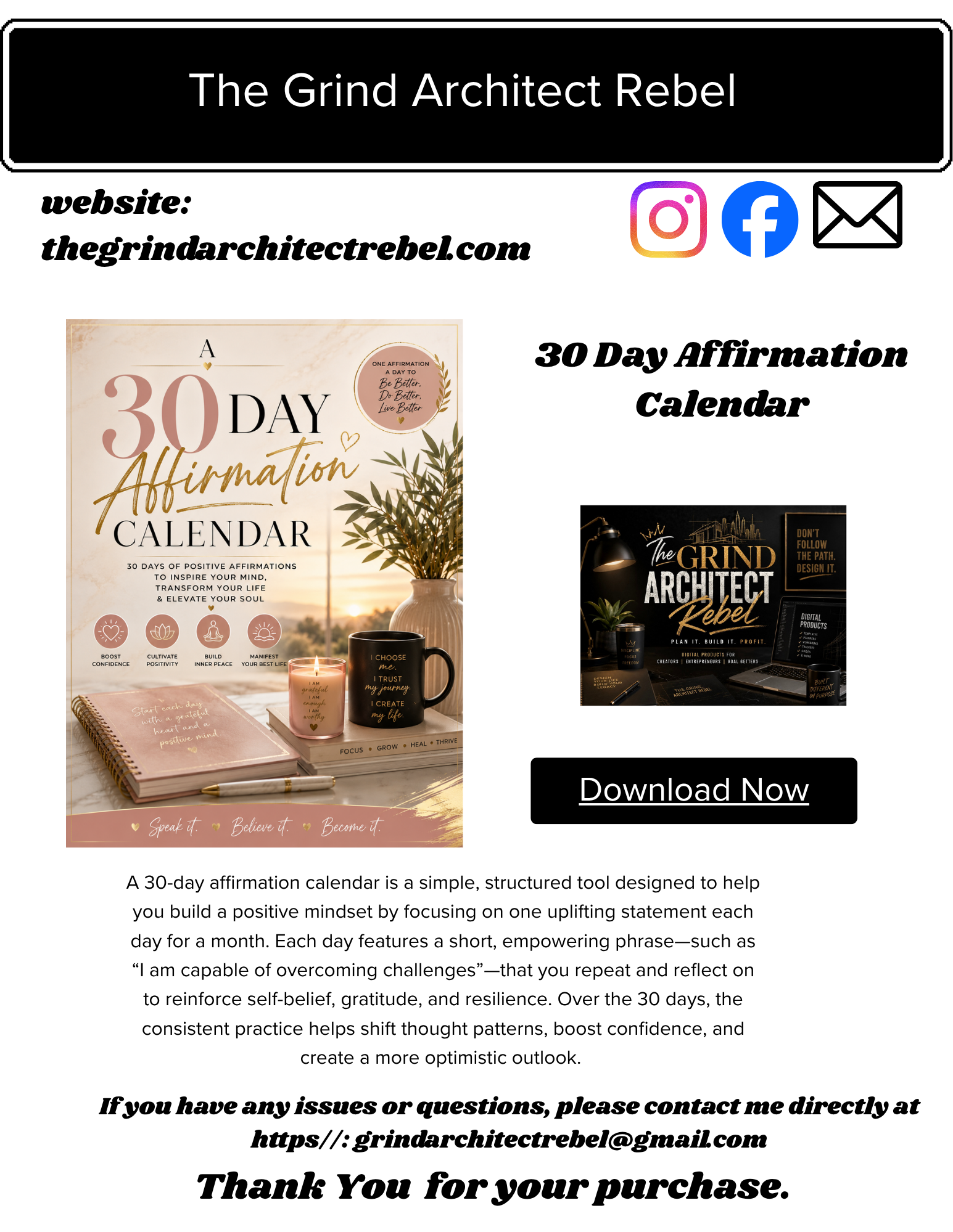 The 30-Day Affirmation Calendar — Start Your Day Right, Change Your Life